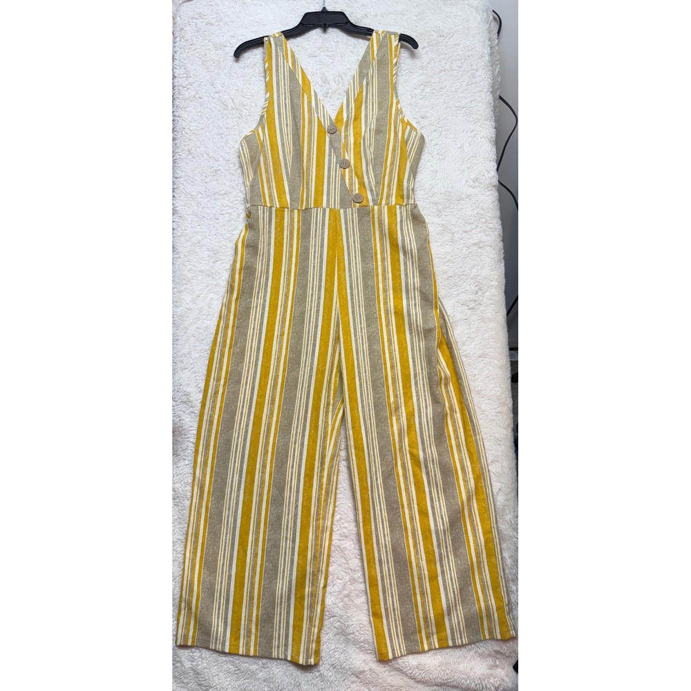 Modern Attraction Jumpsuit Womens XL Striped Wide Leg Tie Waist Excellent